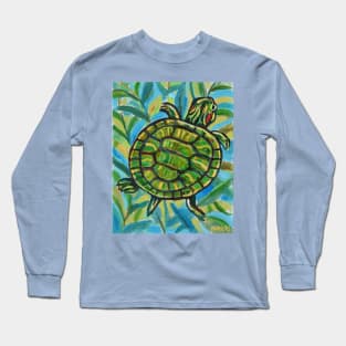 Swimming Slider Turtle Long Sleeve T-Shirt